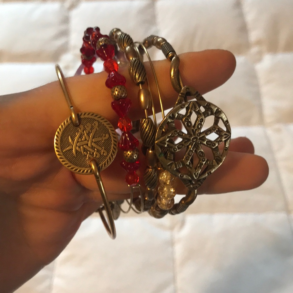 Bundle of five Alex and Ani bracelets